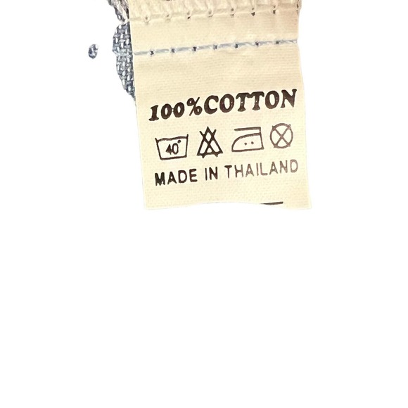 Men's Size XL Blue Denim Shirt Button Down Collared Short Sleeve Chevron Texaco - Picture 6 of 7